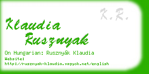 klaudia rusznyak business card