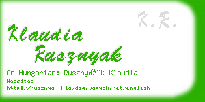 klaudia rusznyak business card